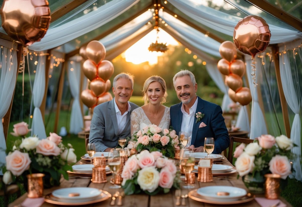 Sådan planlægger i et romantisk kobberbryllup i et festtelt i haven